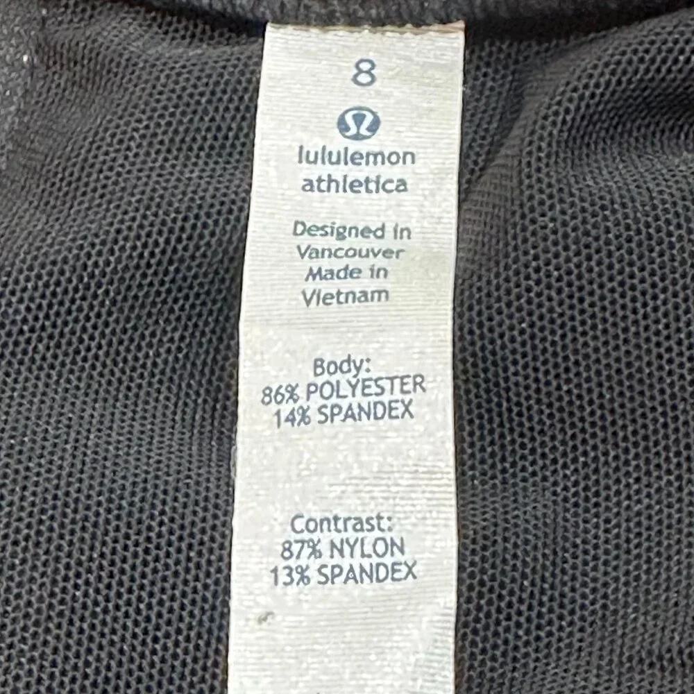 Lululemon Departure Pedal Camo Embossed Long Sleeve Sweater Black Top‎ Size 8